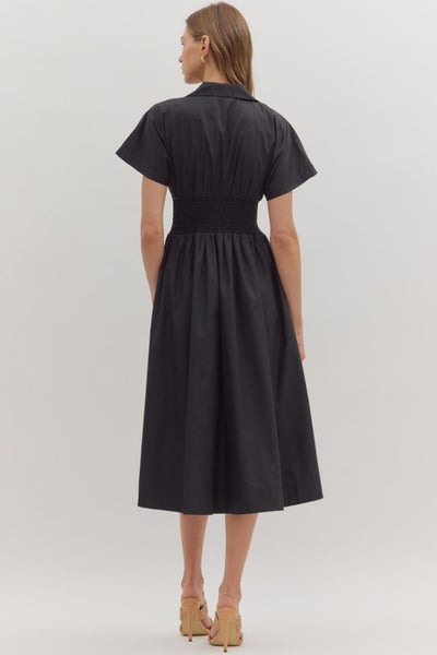 Raina Midi Dress - Black