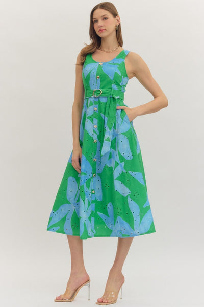 Palm Beach Eyelet Midi Dress