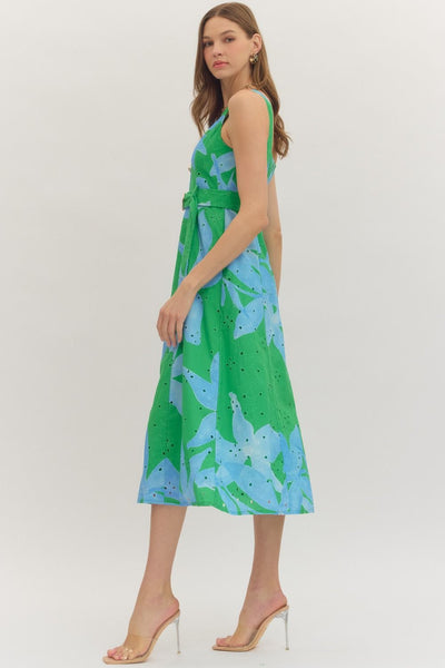 Palm Beach Eyelet Midi Dress