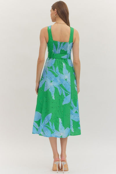 Palm Beach Eyelet Midi Dress