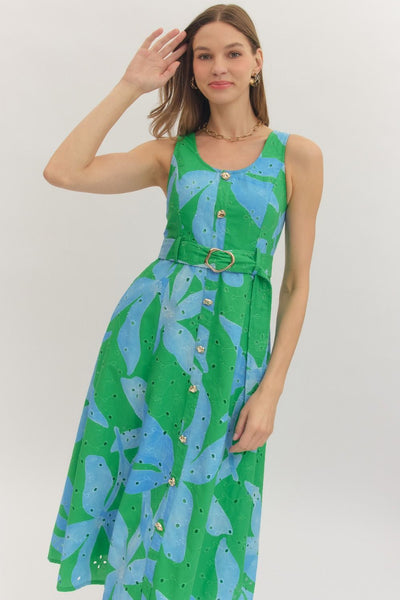 Palm Beach Eyelet Midi Dress