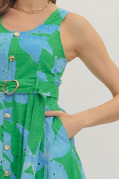 Palm Beach Eyelet Midi Dress
