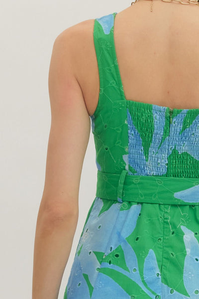 Palm Beach Eyelet Midi Dress