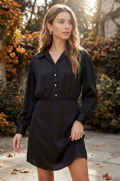 Fall In The City Dress-Black