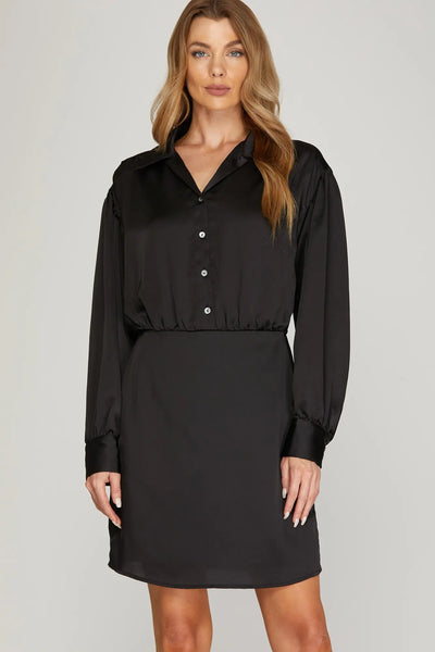Fall In The City Dress-Black