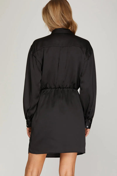 Fall In The City Dress-Black
