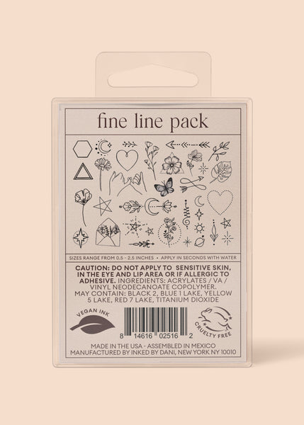 Temporary Tattoos - Fine Line Pack