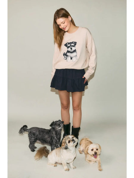 Happy Tails Sweater-Beige