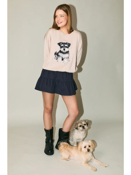 Happy Tails Sweater-Beige
