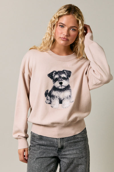 Happy Tails Sweater-Beige