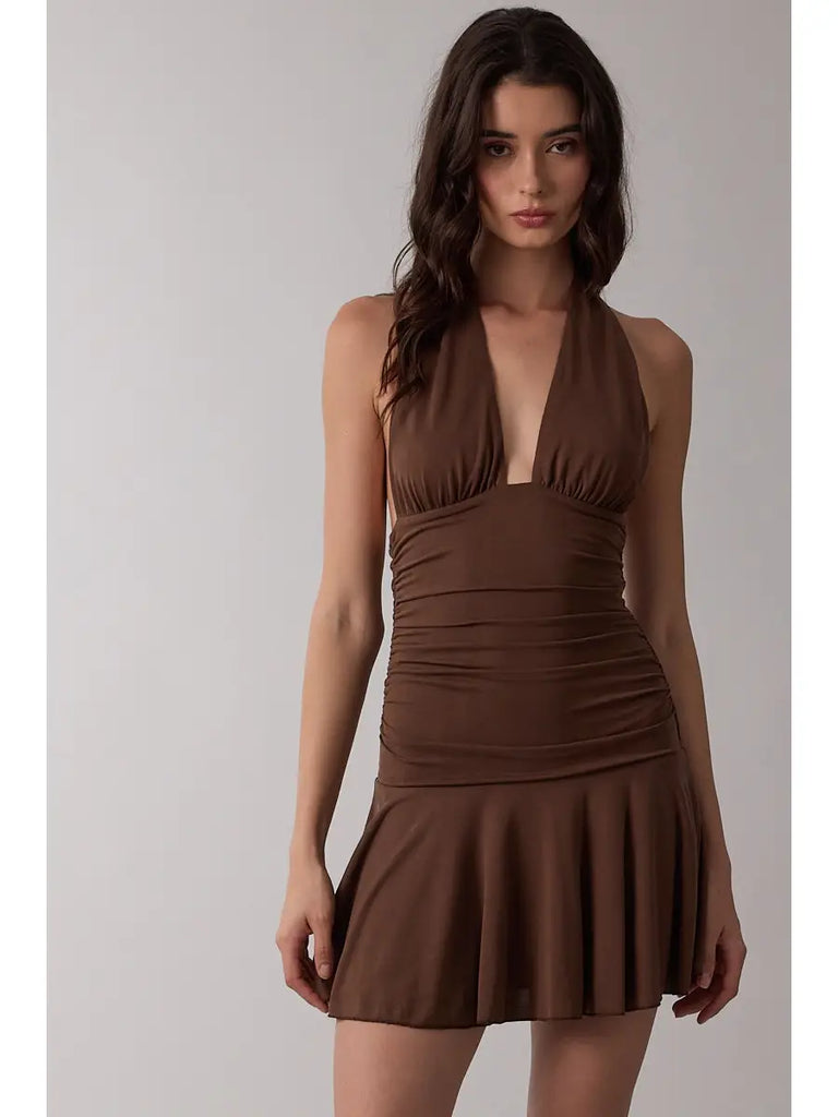 Harper Dress-Dark Brown