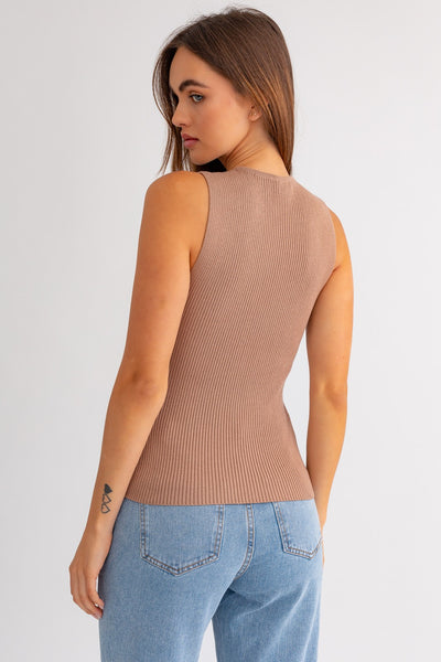 Lace Me Up Top - Mocha