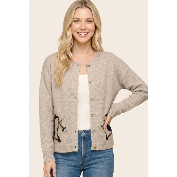 The Paddock Horse Cardigan - Taupe