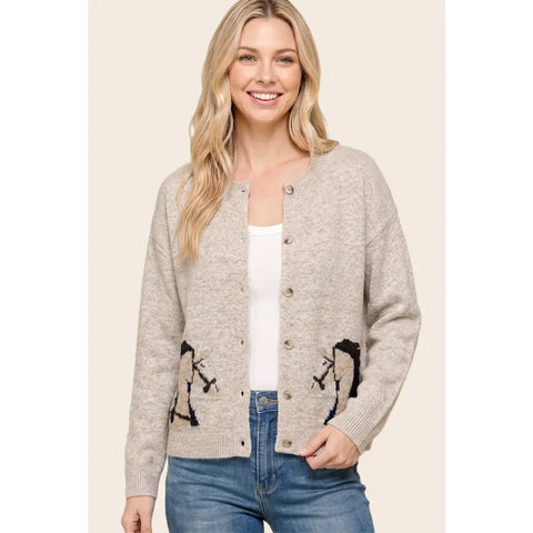 The Paddock Horse Cardigan - Taupe
