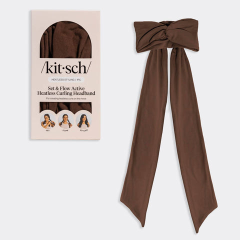 Kitsch Set&Flow Curling Headband-Chocolate