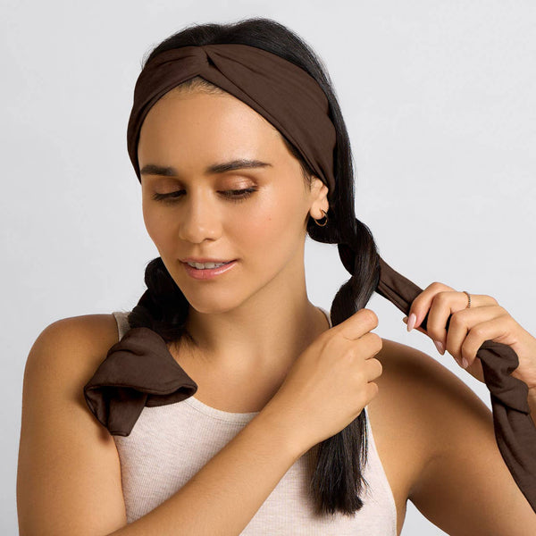 Kitsch Set&Flow Curling Headband-Chocolate