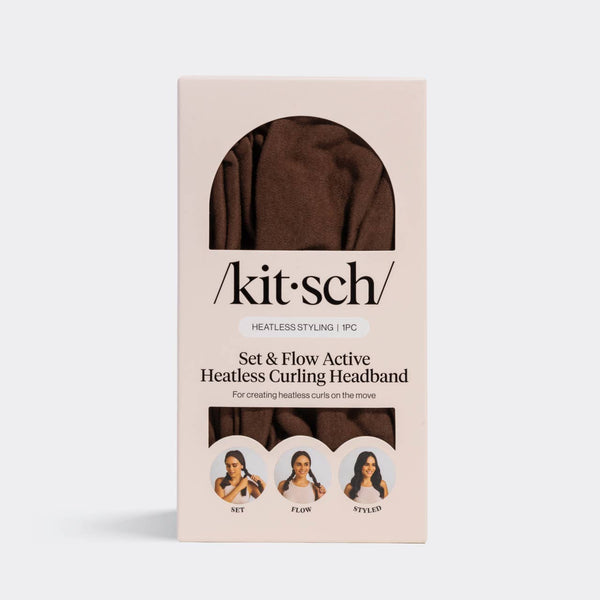 Kitsch Set&Flow Curling Headband-Chocolate