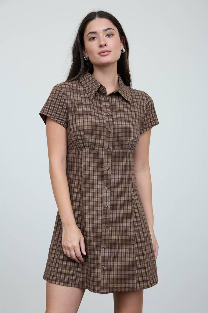 Autumn In The City Dress-Brown/Multi
