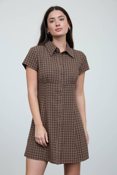 Autumn In The City Dress-Brown/Multi