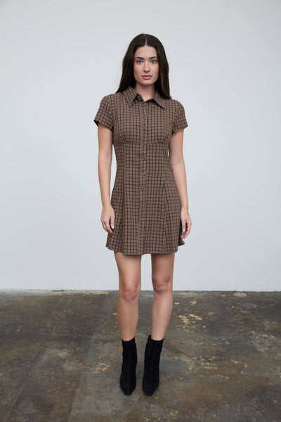 Autumn In The City Dress-Brown/Multi