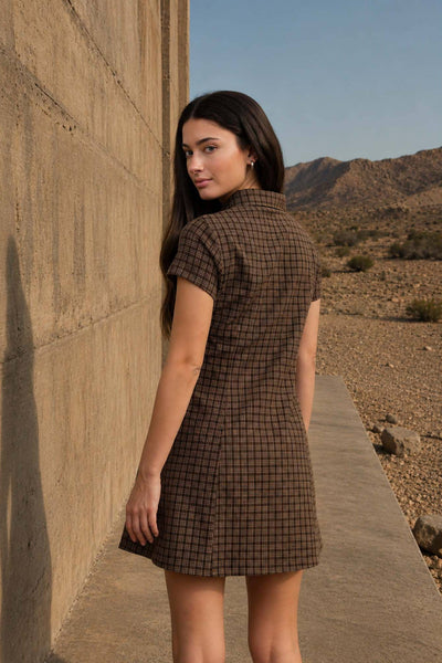Autumn In The City Dress-Brown/Multi