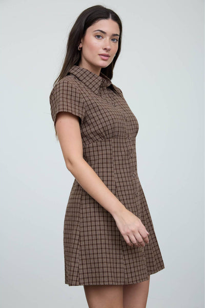 Autumn In The City Dress-Brown/Multi