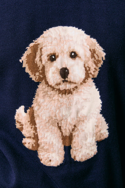 Snuggle Pup Sweater-Navy