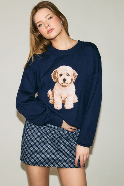 Snuggle Pup Sweater-Navy
