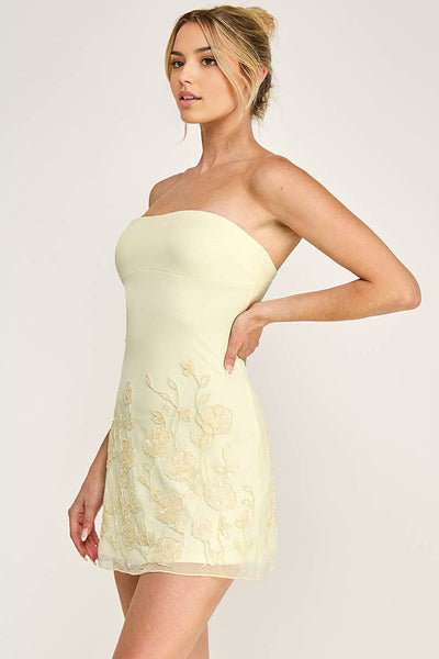 Bella Strapless Dress-Yellow