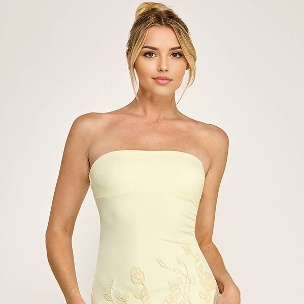 Bella Strapless Dress-Yellow