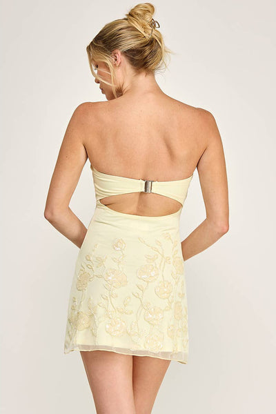 Bella Strapless Dress-Yellow