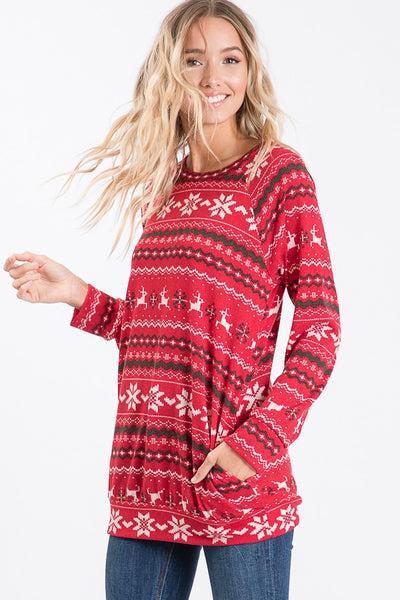 Christmas Morning Pajama Top - Red