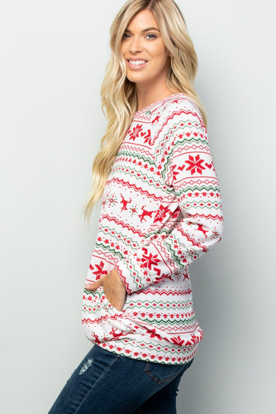 Christmas Morning Pajama Top - White