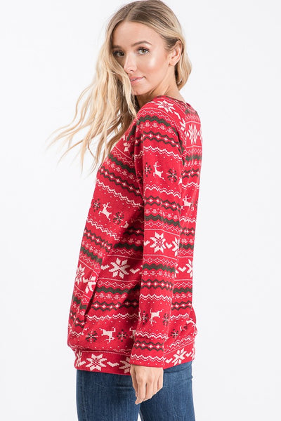Christmas Morning Pajama Top - Red