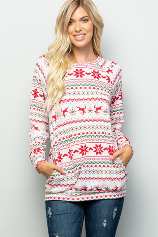 Christmas Morning Pajama Top - White
