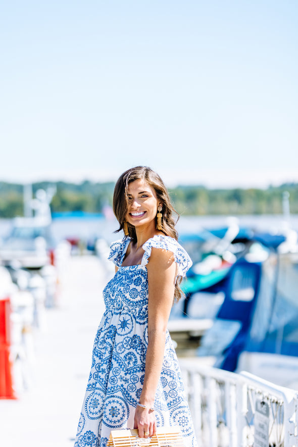 Chatham Eyelet Midi Dress 3 Sisters Chatham Eyelet Midi Dress 3 Sisters