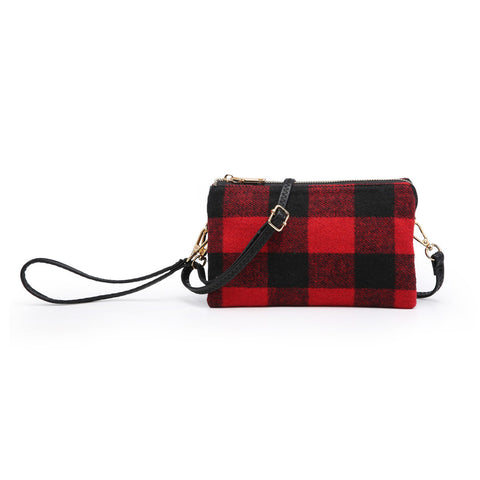 Buffalo Plaid Clutch - Red