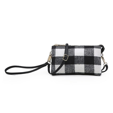 Buffalo Plaid Clutch - Black