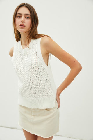 Crochet Time Top - Ivory