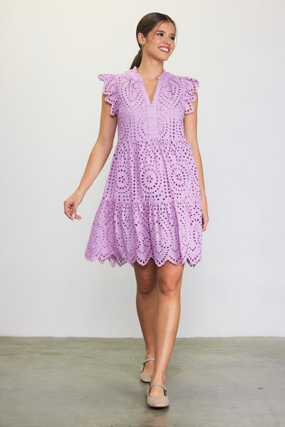 Eyelet Dream Dress - Lavender