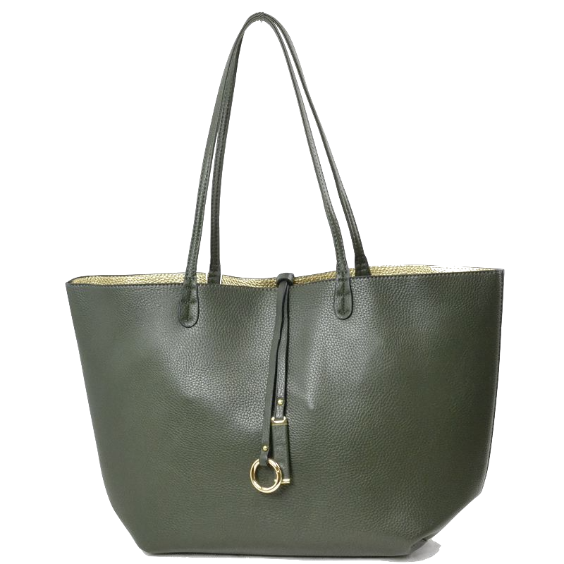 Reversible 2-in-1 Tote - Olive/Gold