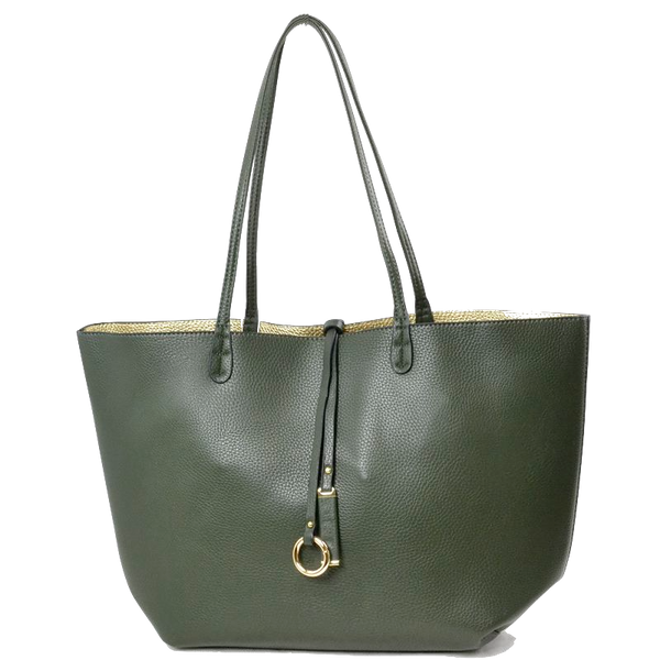 Reversible 2-in-1 Tote - Olive/Gold