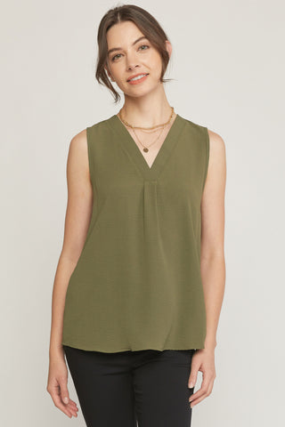 Simple Work Top- Olive