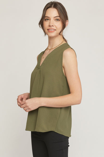 Simple Work Top- Olive