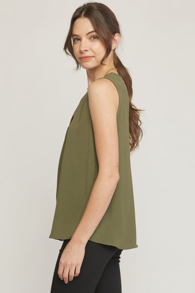 Simple Work Top- Olive