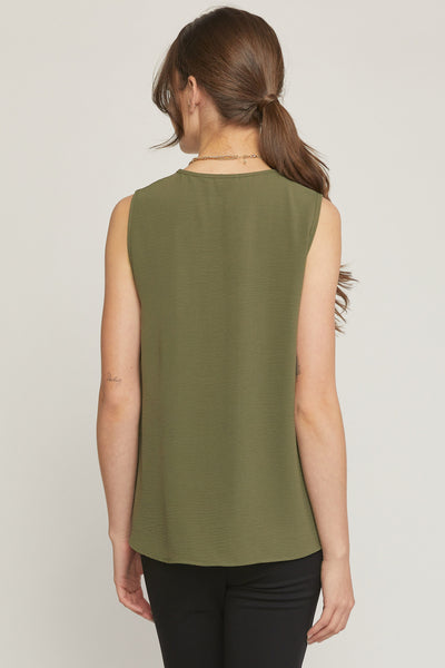 Simple Work Top- Olive